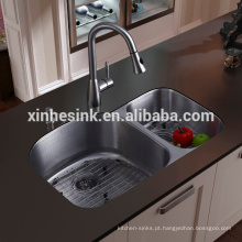 Dissipador de cozinha de aço inoxidável de Undermount com bacia dobro, dissipadores de cozinha do undermount de Ameircan 60/40 com cUPC